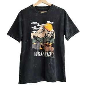 TWIK by Simons 100% Organic Cotton Burnut Bleach Crewneck Tee WILDLAND Sz S